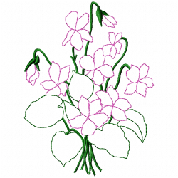 Flowers And Tree Embroidery Design 9